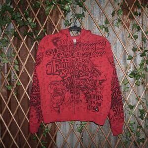 M - Vintage Y2K Famous tattoo aop 2000s skate grunge Hoodie